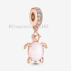 Pandora Murano Glass Pink Sea Turtle Dangle Charm